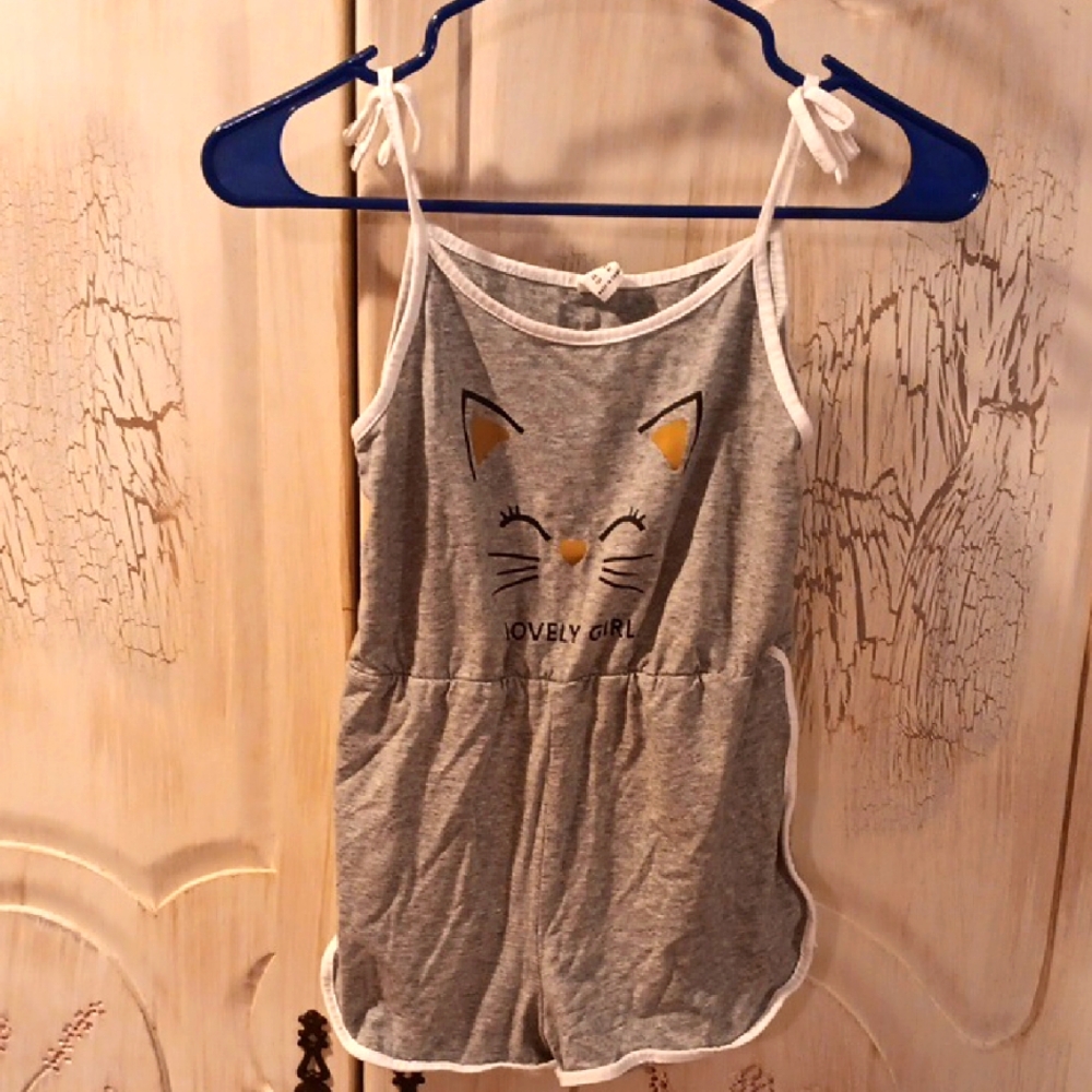 3 Item Package / Kitty Cat Face Romper + 2 Pairs Shorts